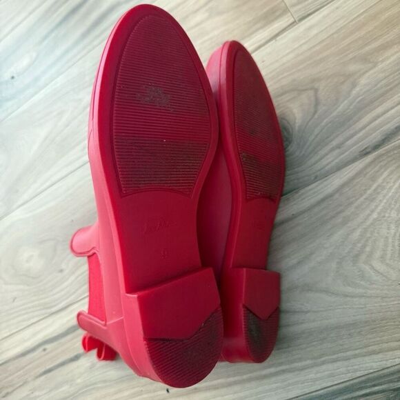 SAM EDELMAN | Tinsley Red Ankle Rain Chelsea Boots Booties Rubber | Size 9 - Picture 3 of 9